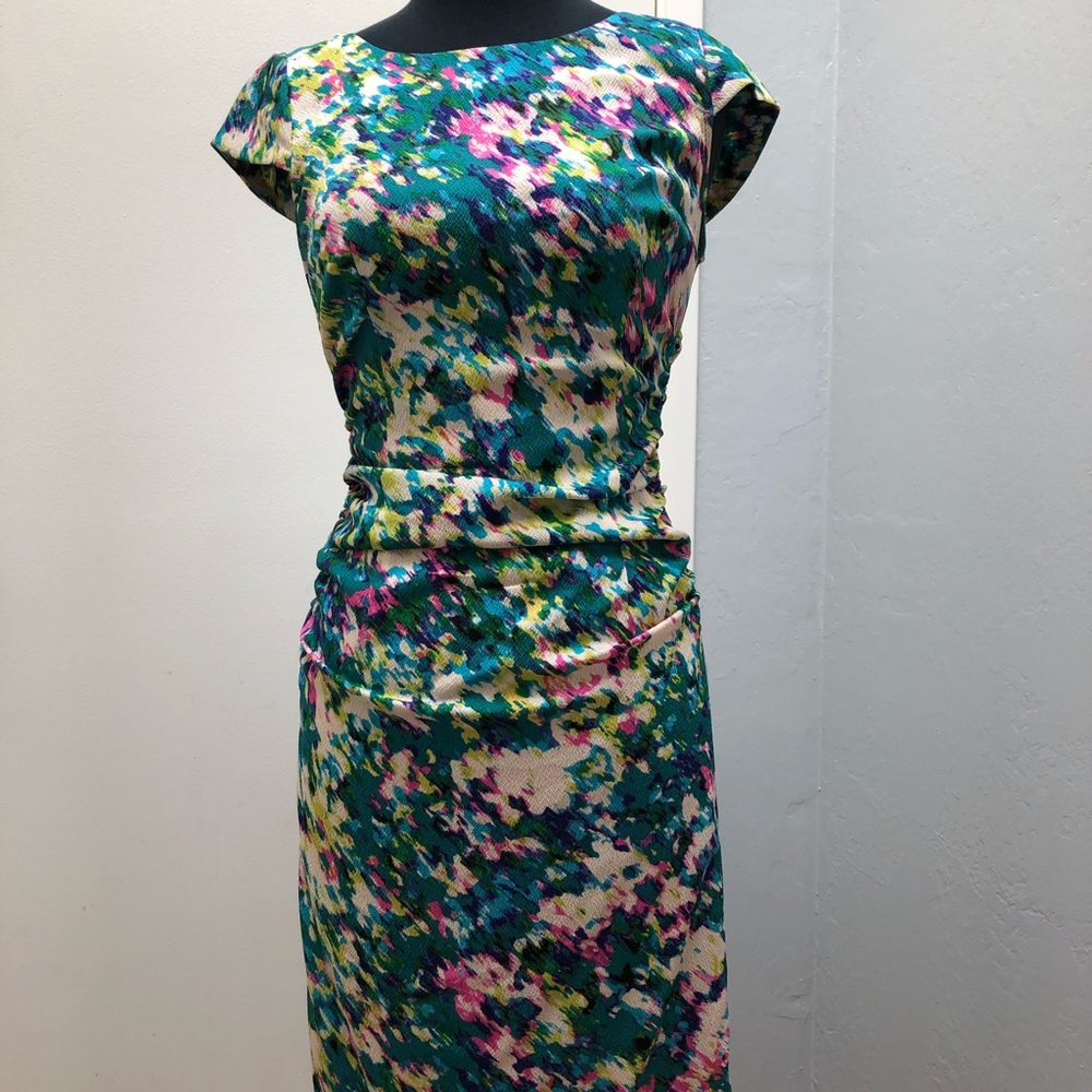 Tracy Reese floral print sheath dress.